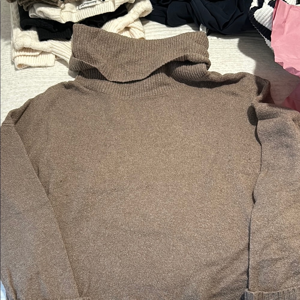 Chelsea28 Taupe Turtleneck Sweater